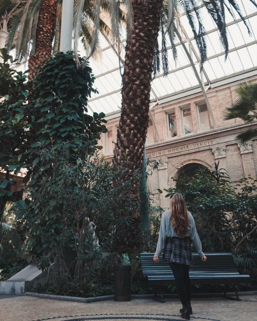 Me standing in front of a Palm Tree in the Main Hall of the Glyptoteket, Copenhagen - La Vie En Marine