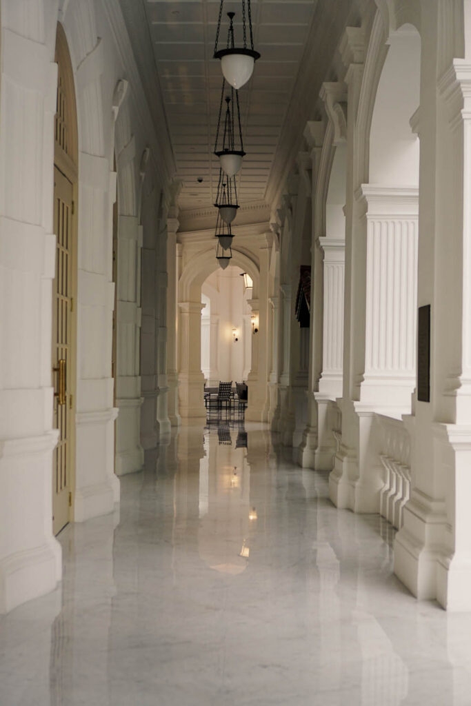 white hall in the raffles hotel