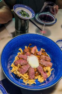 dish with meat and noodles