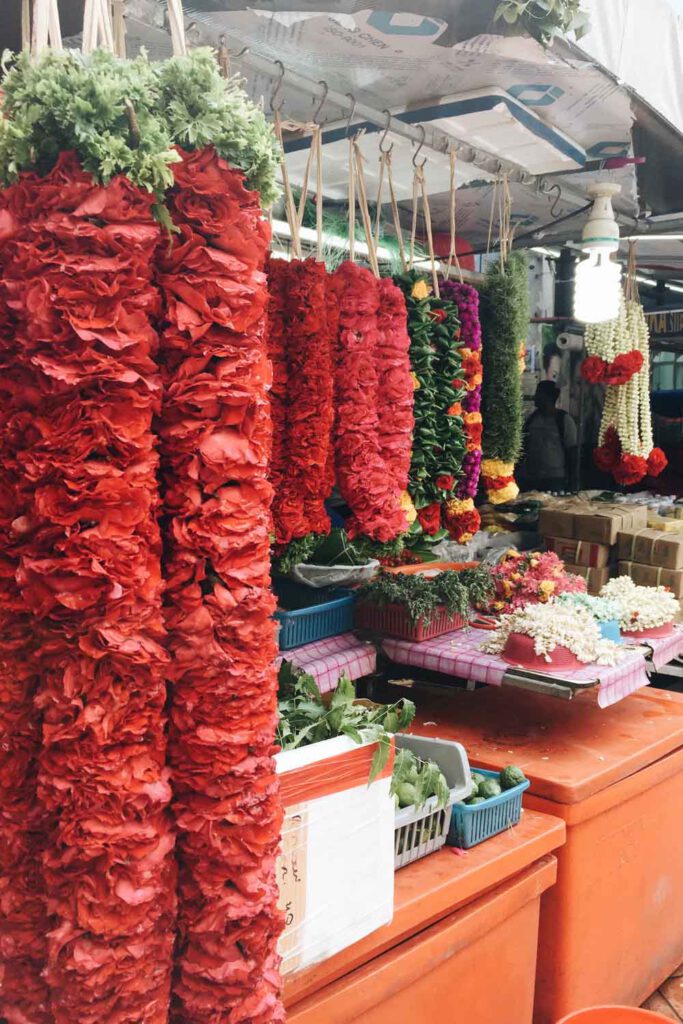 Bright flowers at Little India