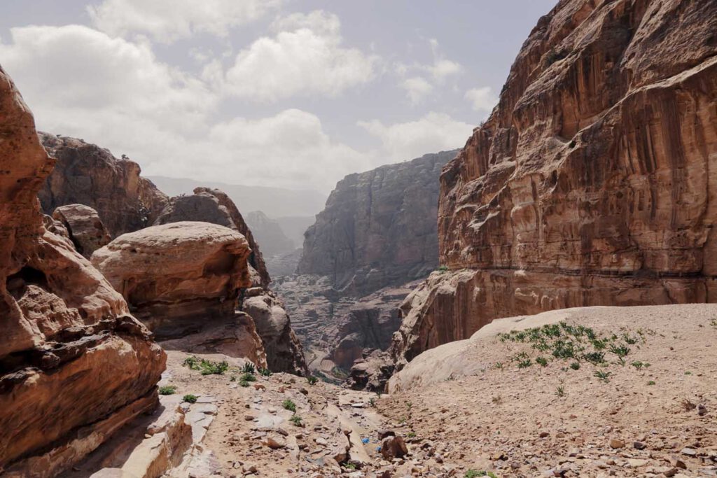 Magnificent view upon a valley in Petra