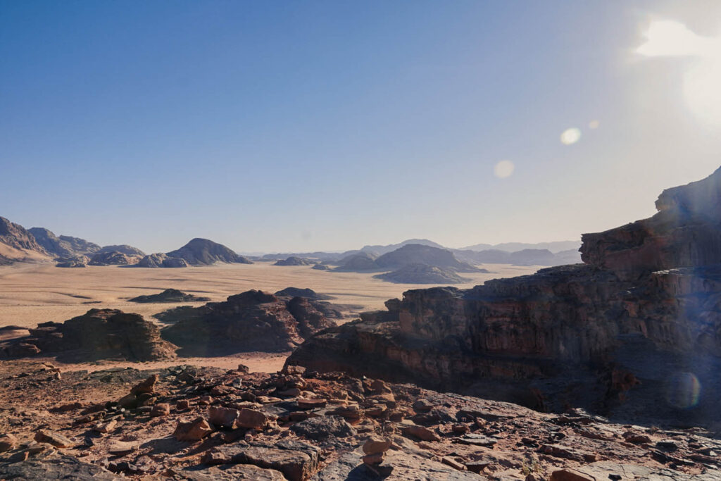 View upon a gorgeous valley in Wadi Rum