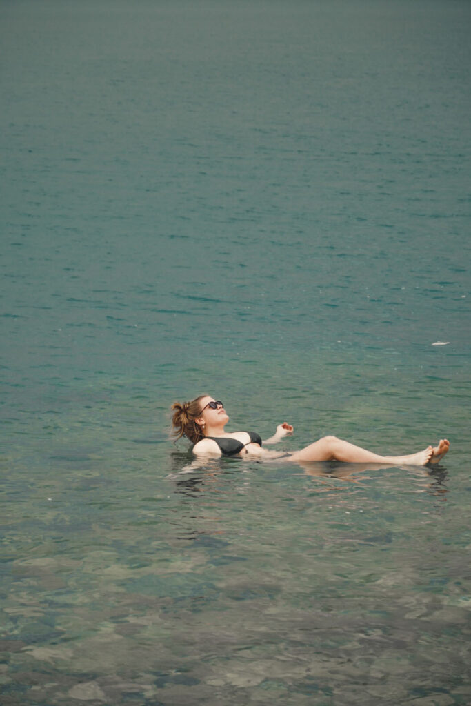 Floating in the dead sea