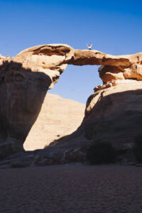 rock formations in wadi rum desert