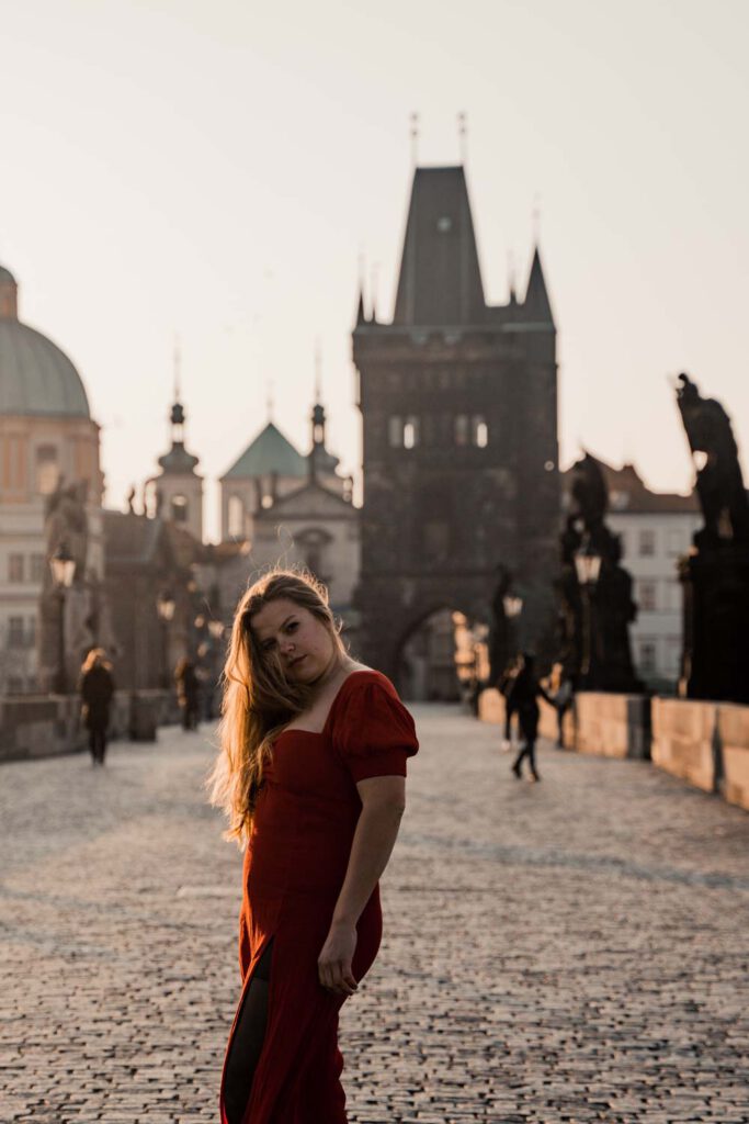 highlights of prague - charles bridge at sunrise