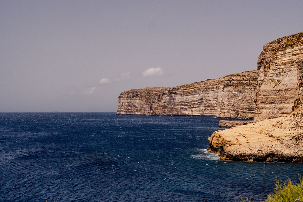 The blue ocean meeting the sandstone cliffs, creating this great contrast is what makes Malta such a special place! 