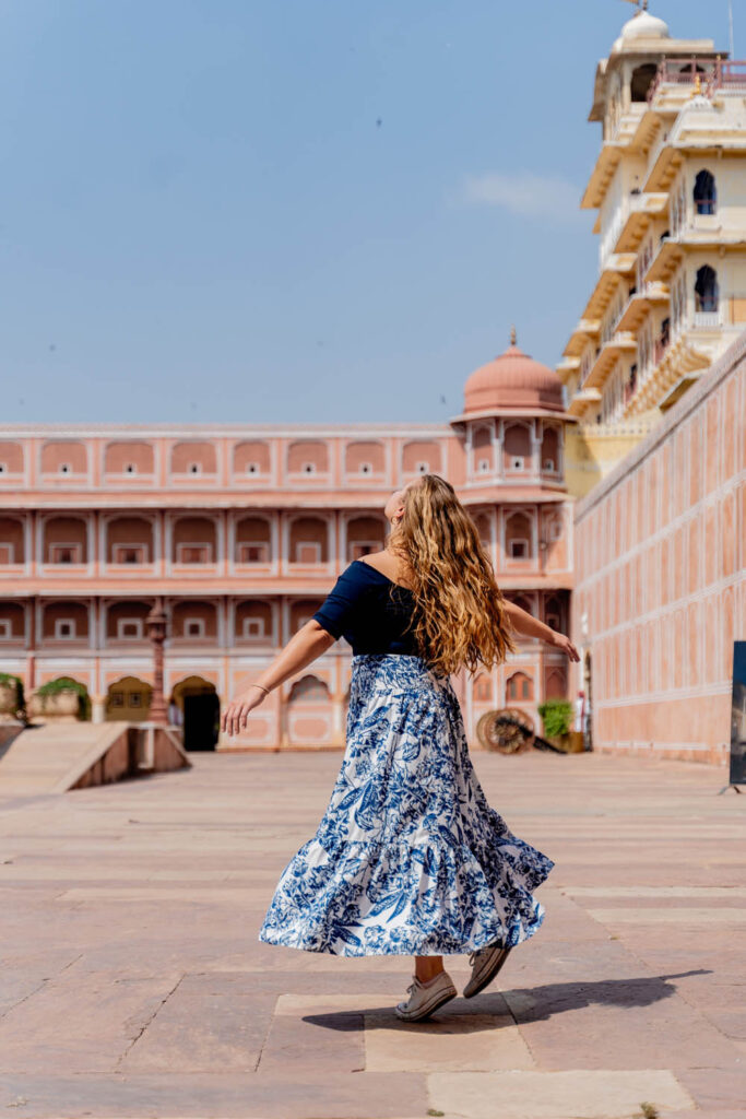 Twirling in Jaipur City Palace - India Itinerary