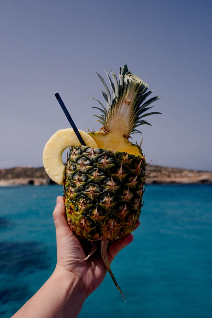 Your refillable Pineapple Drink on board of the Hornblower!